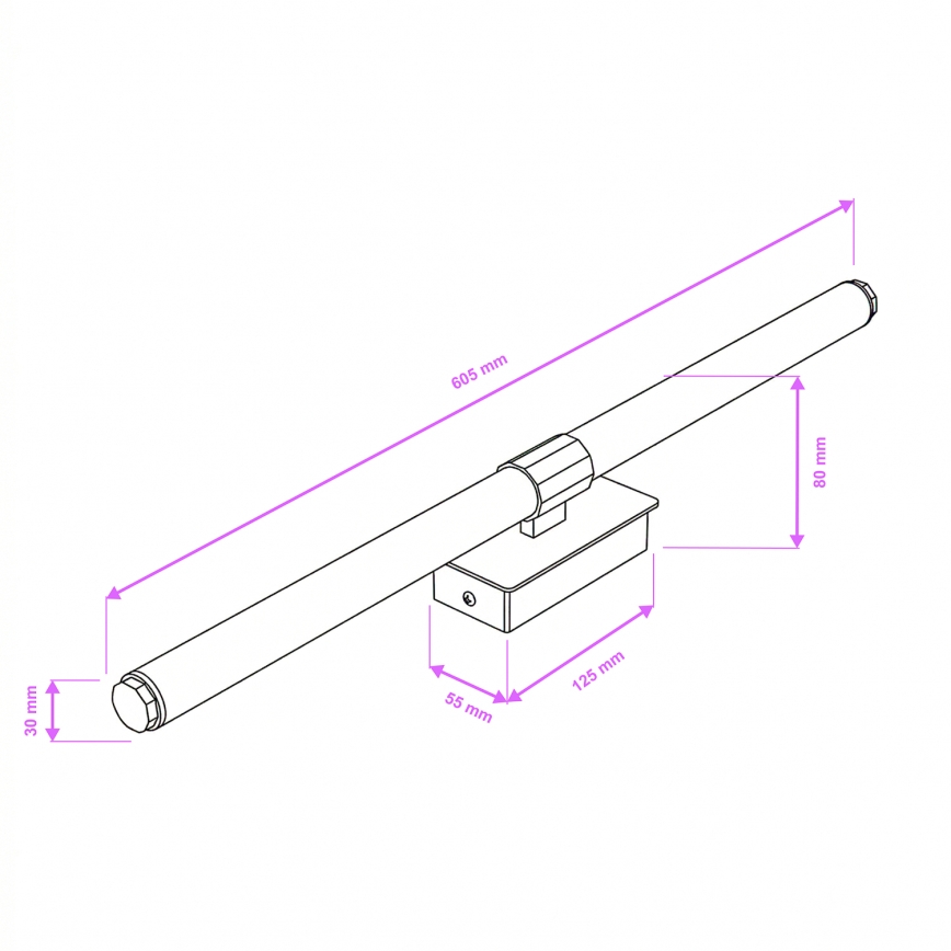Brilagi - LED kopalniška osvetlitev za ogledalo DIANA LED/10W/230V 60 cm IP44 sijajni krom