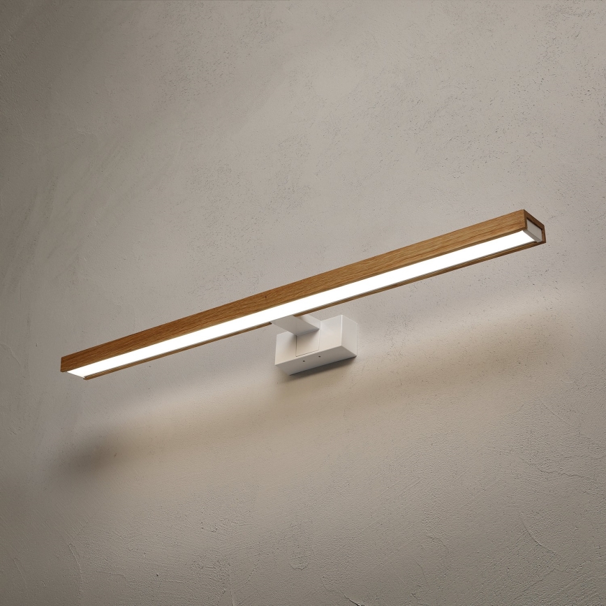 Brilagi - LED kopalniška osvetlitev za ogledalo 3v1 WOODY MIRROR LED/15W/230V 80 cm IP44 bela/hrast