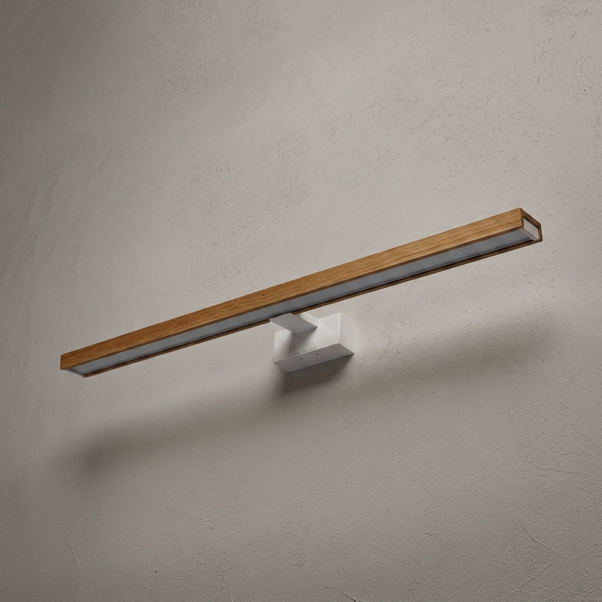 Brilagi - LED kopalniška osvetlitev za ogledalo 3v1 WOODY MIRROR LED/15W/230V 80 cm IP44 bela/hrast