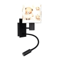 Brilagi - LED otroška fleksibilna stenska svetilka BOBO 1xE27/25W/230V + LED/3W črna/bela/medvedki