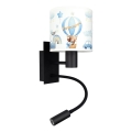 Brilagi - LED otroška fleksibilna stenska svetilka BOBO 1xE27/25W/230V + LED/3W črna/bela/modra/medvedki