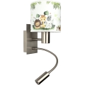 Brilagi - LED otroška fleksibilna stenska svetilka BOBO 1xE27/25W/230V + LED/3W matni krom/bela/zelena/džungla