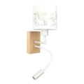 Brilagi - LED otroška fleksibilna stenska svetilka BOBO WOOD 1xE27/25W/230V + LED/3W hrast/bela/enorogi