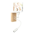 Brilagi - LED otroška fleksibilna stenska svetilka BOBO WOOD 1xE27/25W/230V + LED/3W hrast/bela/živalski motivi