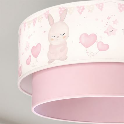 Brilagi - LED otroška pritrjena stropna svetilka BOBO 1xE27/60W/230V premer 40 cm kremna/rožnata/z vzorcem zajčkov