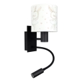 Brilagi - LED otroška prilagodljiva stenska svetilka BOBO 1xE27/25W/230V + LED/3W črna/bela/zajčki