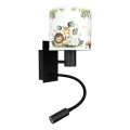 Brilagi - LED otroška prilagodljiva stenska svetilka BOBO 1xE27/25W/230V + LED/3W črna/bela/zelena/džungla