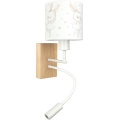 Brilagi - LED Otroška prilagodljiva stenska svetilka BOBO WOOD 1xE27/25W/230V + LED/3W hrast/bela/zajčki
