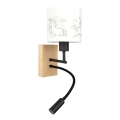 Brilagi - LED otroška prilagodljiva stenska svetilka BOBO WOOD 1xE27/25W/230V + LED/3W hrast/črna/bela/enorogi