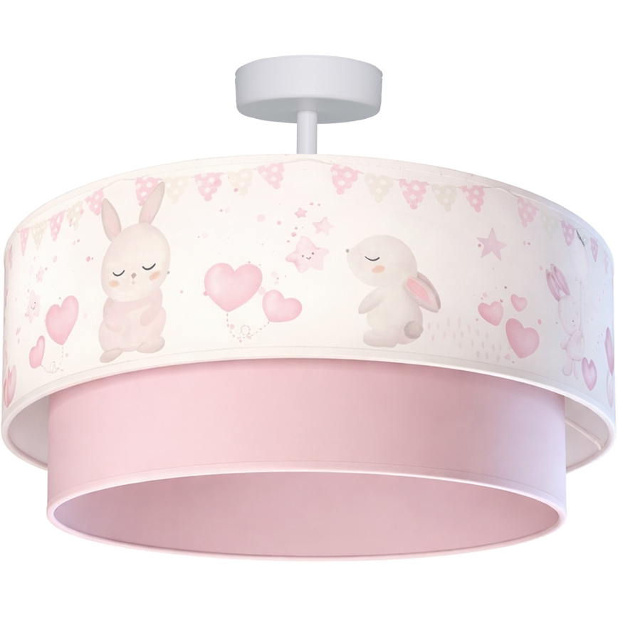 Brilagi - LED otroška stropna svetilka BOBO 1xE27/10W/230V premer 40 cm kremna/rožnata/z motivom zajčkov