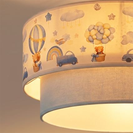 Brilagi - LED otroška nadometna stropna svetilka BOBO 1xE27/60W/230V premer 40 cm kremna/modra/medvedki