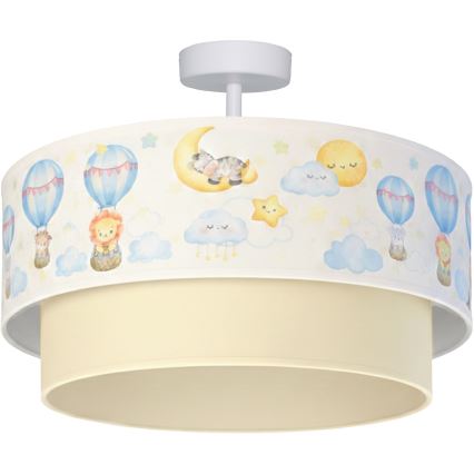 Brilagi-LED Otroška pritrjena stropna svetilka BOBO 1xE27/60W/230V premer 40 cm bela/bež/živalski motiv