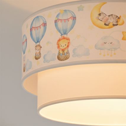 Brilagi-LED Otroška pritrjena stropna svetilka BOBO 1xE27/60W/230V premer 40 cm bela/bež/živalski motiv