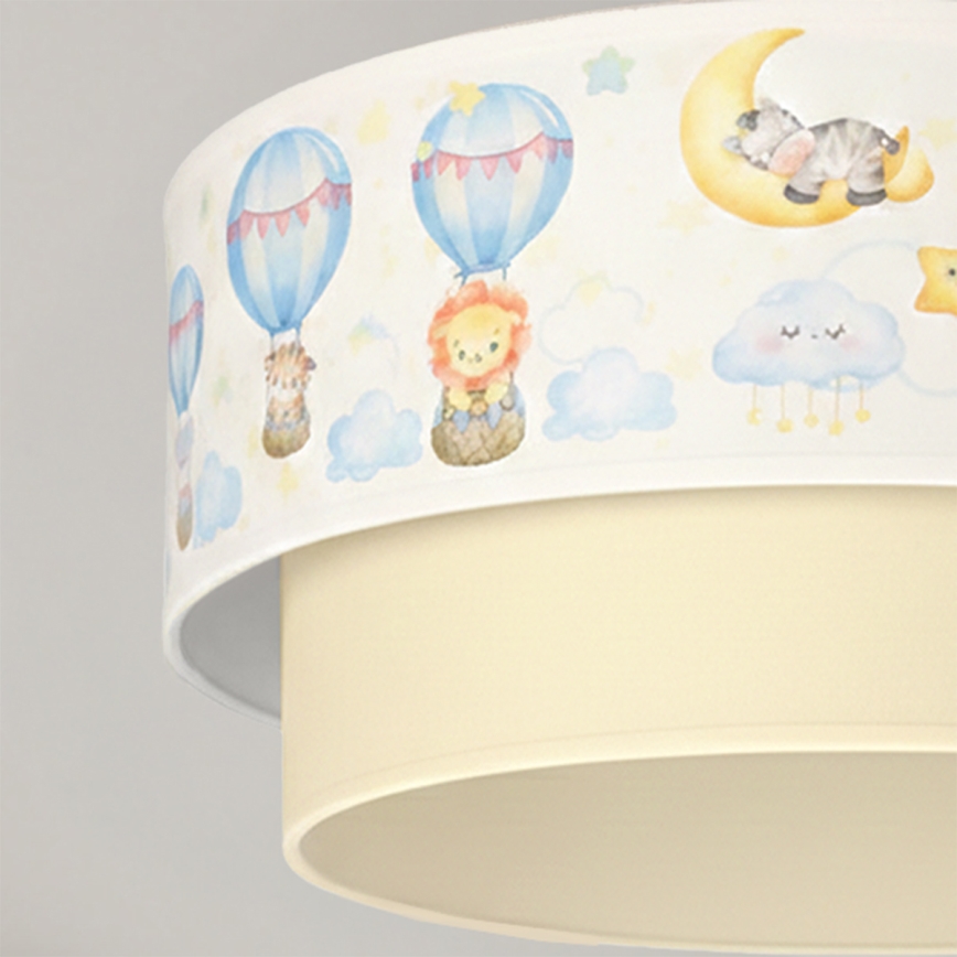 Brilagi-LED Otroška pritrjena stropna svetilka BOBO 1xE27/60W/230V premer 40 cm bela/bež/živalski motiv