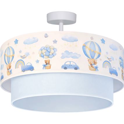Brilagi-LED Otroška pritrjena stropna svetilka BOBO 1xE27/60W/230V Ø 40 cm krem./modra/medvedek