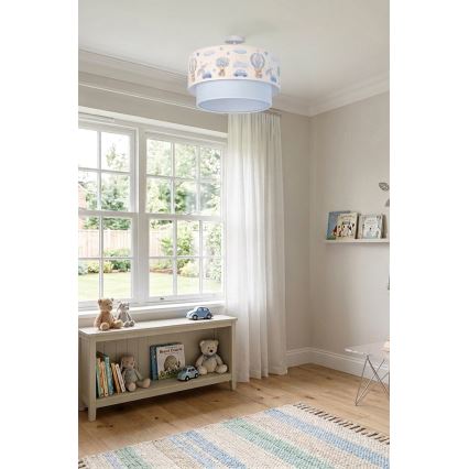 Brilagi-LED Otroška pritrjena stropna svetilka BOBO 1xE27/60W/230V Ø 40 cm krem./modra/medvedek