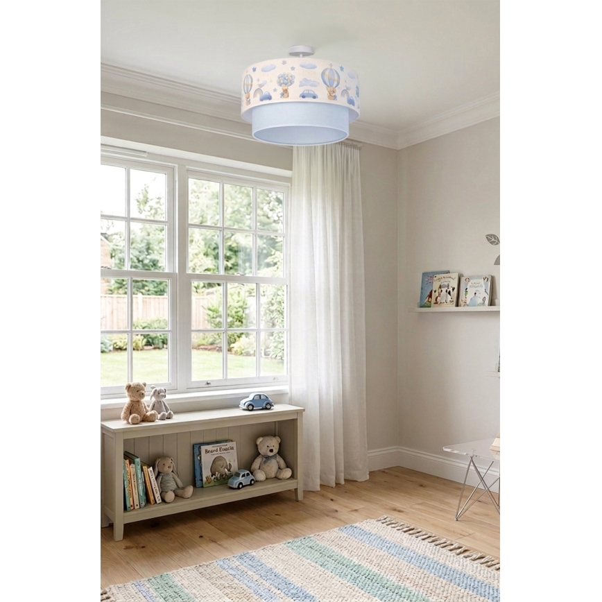 Brilagi-LED Otroška pritrjena stropna svetilka BOBO 1xE27/60W/230V Ø 40 cm krem./modra/medvedek
