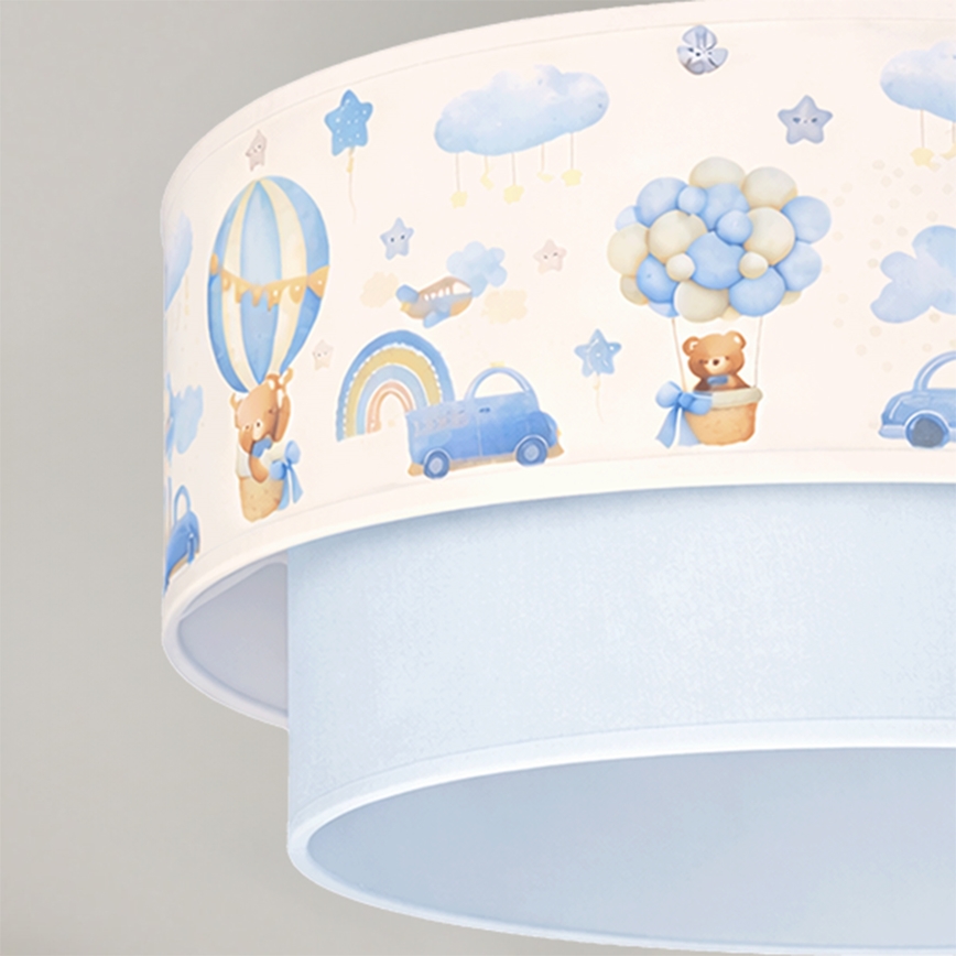 Brilagi-LED Otroška pritrjena stropna svetilka BOBO 1xE27/60W/230V Ø 40 cm krem./modra/medvedek