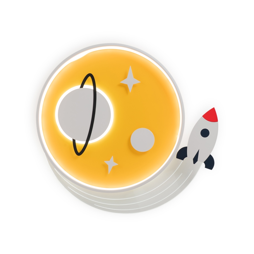 Brilagi - LED otroška stropna svetilka STARSHIP LED/64W/230V 3000/4500/6000K rumena