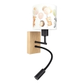Brilagi - LED otroška upogljiva stenska svetilka BOBO WOOD 1xE27/25W/230V + LED/3W hrast/črna/bela/živali
