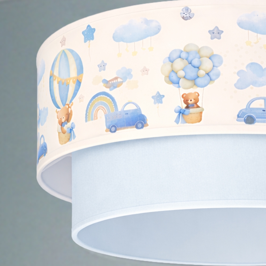 Brilagi - LED otroški lestenec na kablu BOBO 1xE27/60W/230V premer 40 cm kremna/modra/medvedki