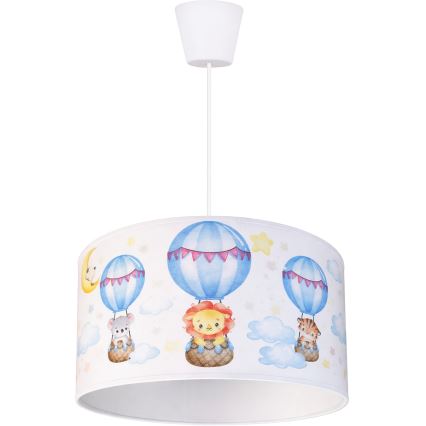 Brilagi - LED otroški lestenec BOBO na vrvici 1xE27/10W/230V Ø 35 cm bela/živalski motivi