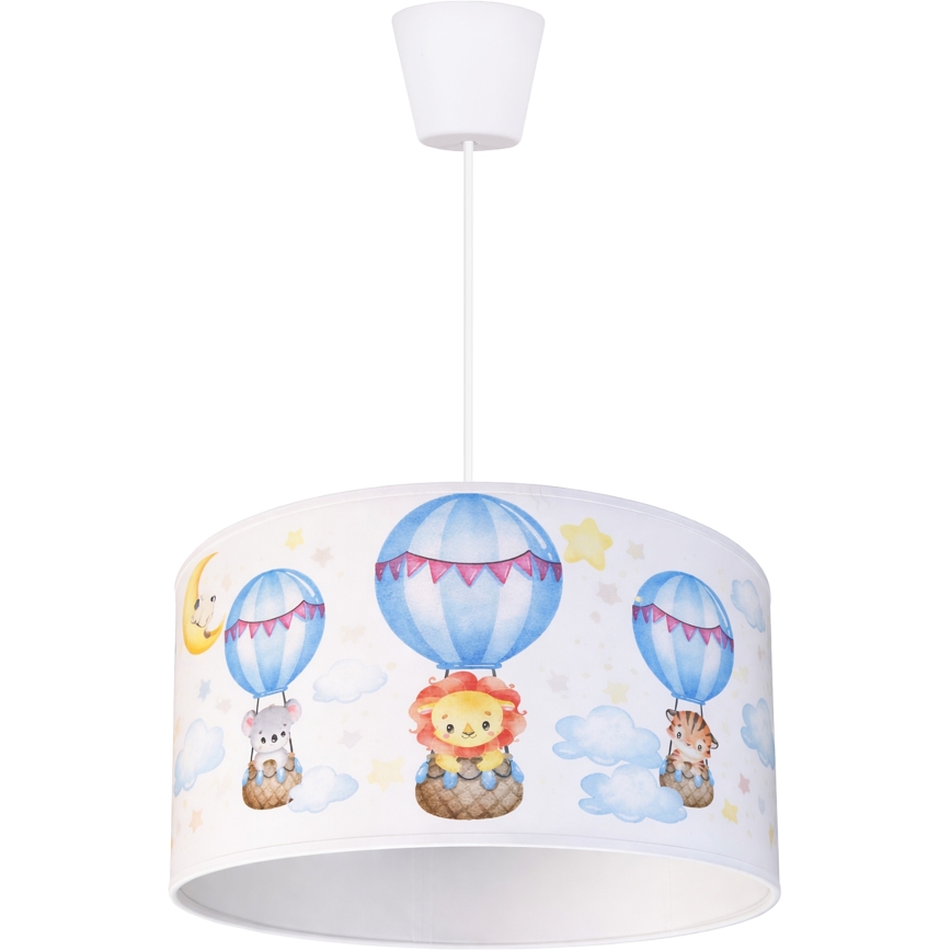 Brilagi - LED otroški lestenec BOBO na vrvici 1xE27/10W/230V Ø 35 cm bela/živalski motivi