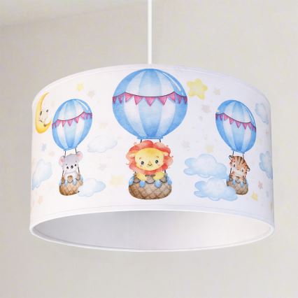 Brilagi - LED otroški lestenec BOBO na vrvici 1xE27/60W/230V Ø 35 cm bela/živalski motivi