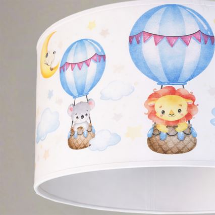 Brilagi - LED otroški lestenec BOBO na vrvici 1xE27/60W/230V Ø 35 cm bela/živalski motivi
