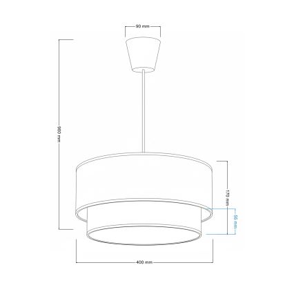 Brilagi - LED otroški lestenec na vrvici BOBO 1xE27/10W/230V premer 40 cm kremna/siva/z motivom zajčkov