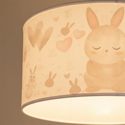 Brilagi - LED otroški lestenec na kablu BOBO 1xE27/10W/230V, premer 35 cm, bela/zajčki