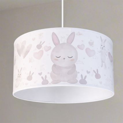 Brilagi - LED otroški lestenec na kablu BOBO 1xE27/10W/230V, premer 35 cm, bela/zajčki