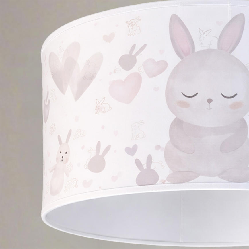 Brilagi - LED otroški lestenec na kablu BOBO 1xE27/10W/230V, premer 35 cm, bela/zajčki