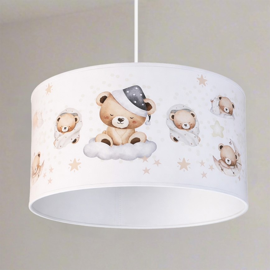 Brilagi - LED otroški lestenec na kablu BOBO 1xE27/10W/230V Ø 35 cm bel/medvedki