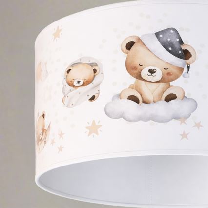 Brilagi - LED otroški lestenec na kablu BOBO 1xE27/10W/230V Ø 35 cm bel/medvedki