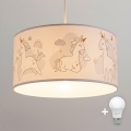 Brilagi -LED otroški lestenec na kablu BOBO 1xE27/60W/230V premer 35 cm bela/samorogi