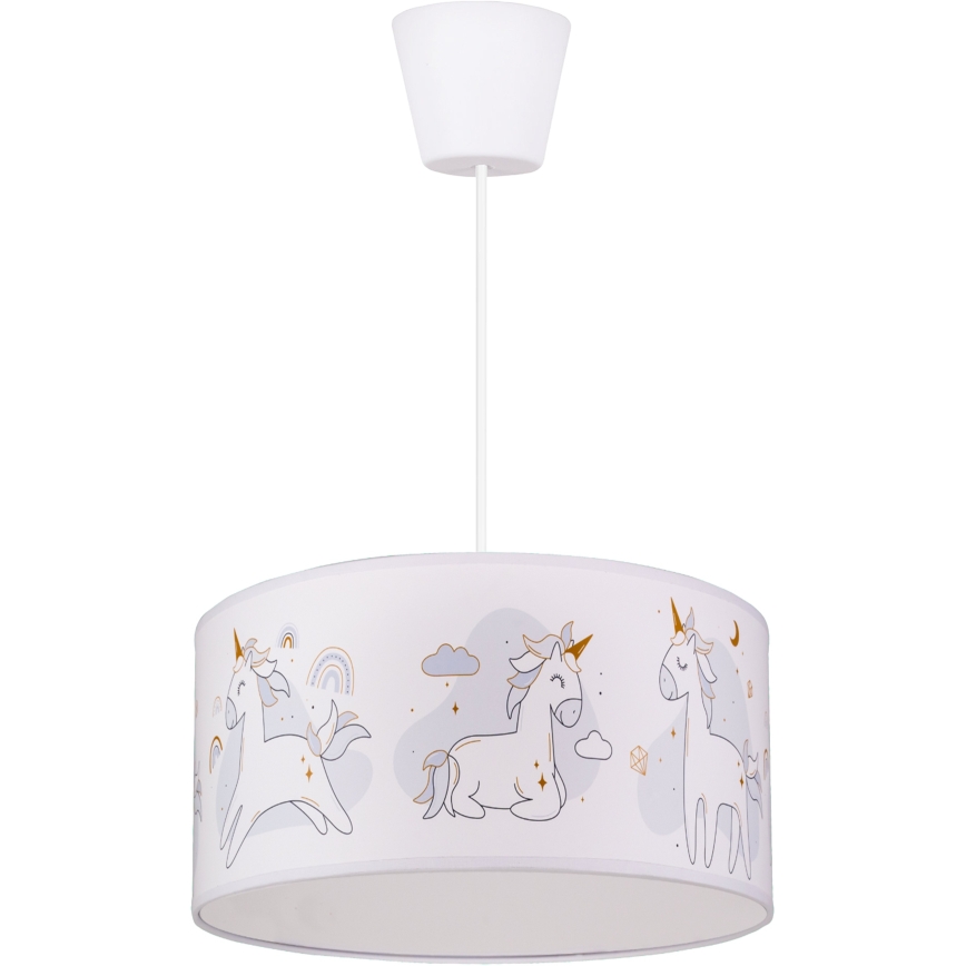 Brilagi -LED otroški lestenec na kablu BOBO 1xE27/60W/230V premer 35 cm bela/samorogi