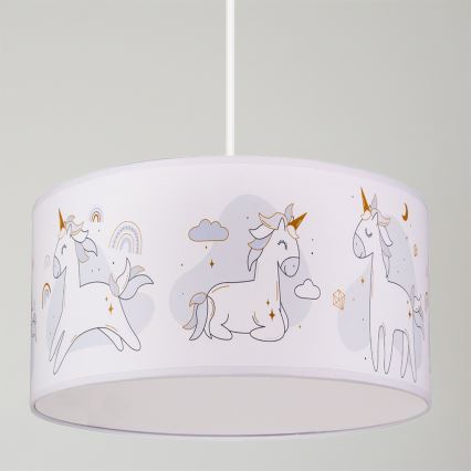 Brilagi -LED otroški lestenec na kablu BOBO 1xE27/60W/230V premer 35 cm bela/samorogi