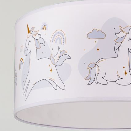 Brilagi -LED otroški lestenec na kablu BOBO 1xE27/60W/230V premer 35 cm bela/samorogi