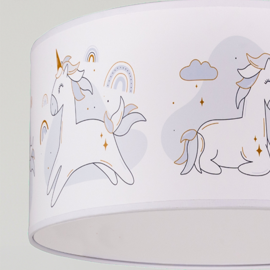 Brilagi -LED otroški lestenec na kablu BOBO 1xE27/60W/230V premer 35 cm bela/samorogi