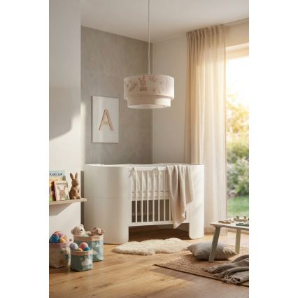 Brilagi - LED otroški lestenec na kablu BOBO 1xE27/60W/230V, premer 35 cm, bela/zajčki