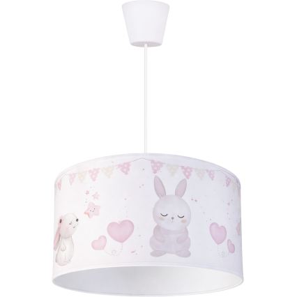 Brilagi - LED otroški lestenec na kablu BOBO 1xE27/60W/230V premer 35 cm bela/zajčki