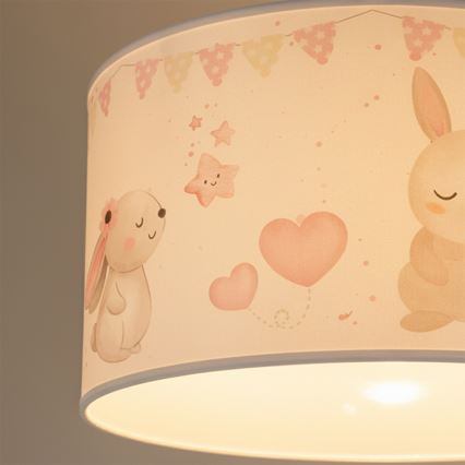Brilagi - LED otroški lestenec na kablu BOBO 1xE27/60W/230V premer 35 cm bela/zajčki