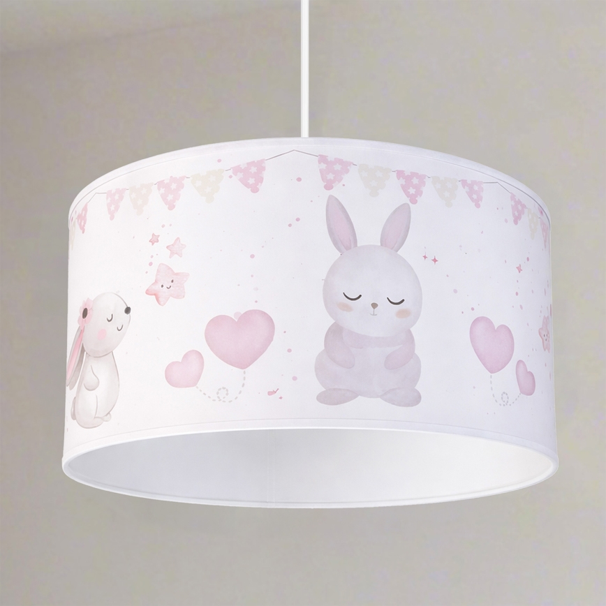 Brilagi - LED otroški lestenec na kablu BOBO 1xE27/60W/230V premer 35 cm bela/zajčki