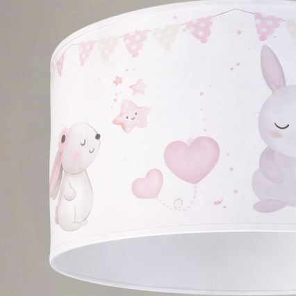Brilagi - LED otroški lestenec na kablu BOBO 1xE27/60W/230V premer 35 cm bela/zajčki
