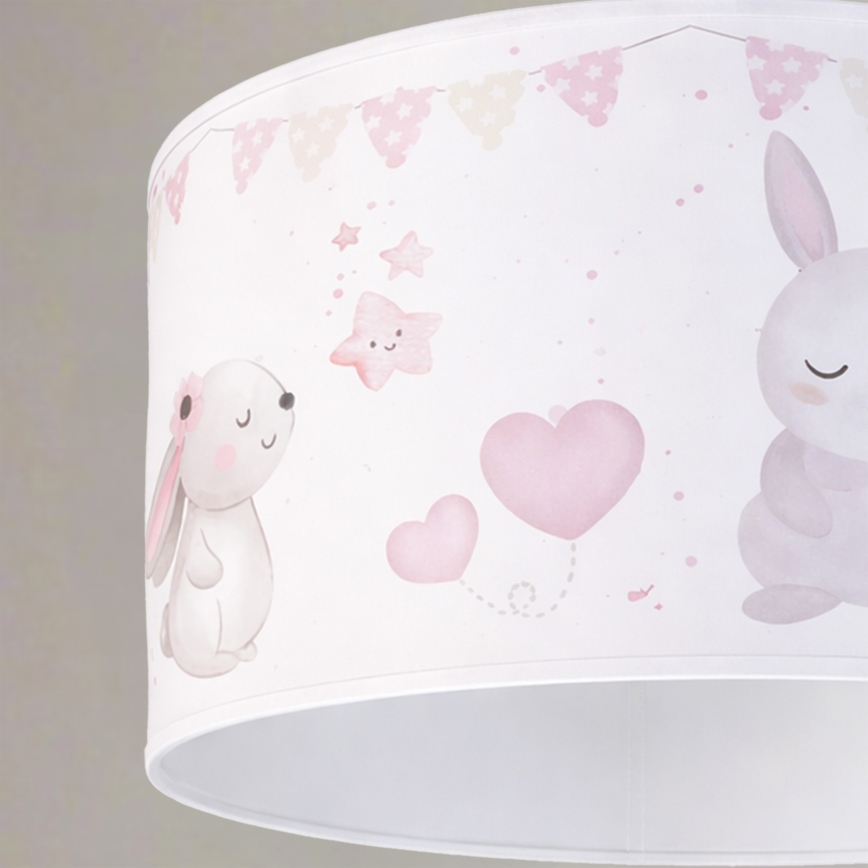 Brilagi - LED otroški lestenec na kablu BOBO 1xE27/60W/230V premer 35 cm bela/zajčki