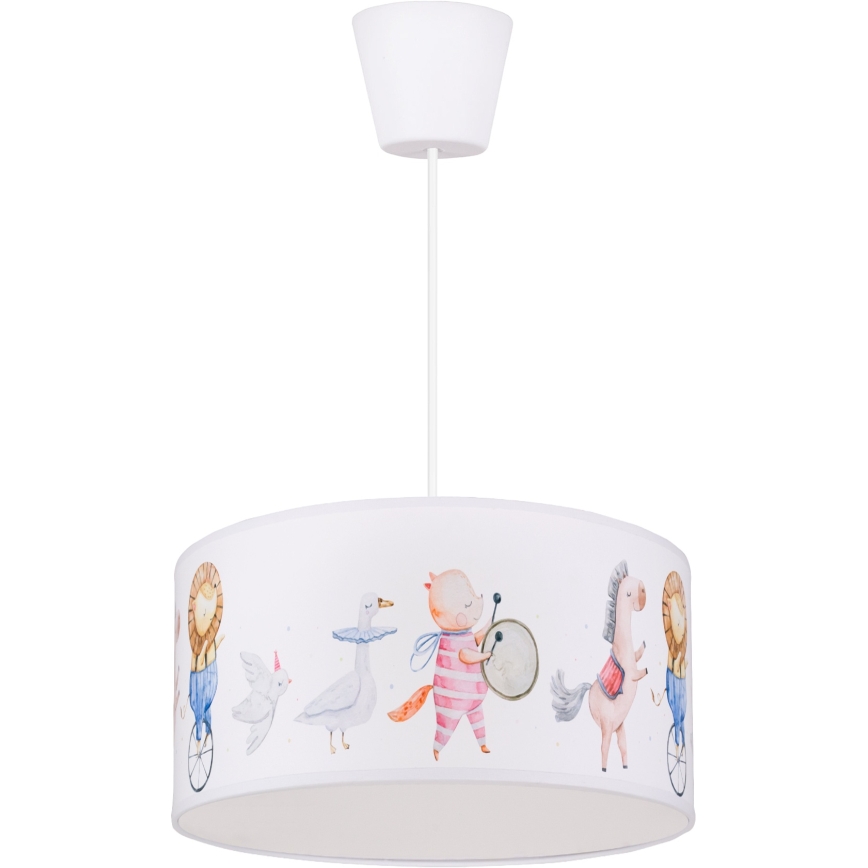 Brilagi - LED otroški lestenec na kablu BOBO 1xE27/60W/230V premer 35 cm bela/živalski motiv