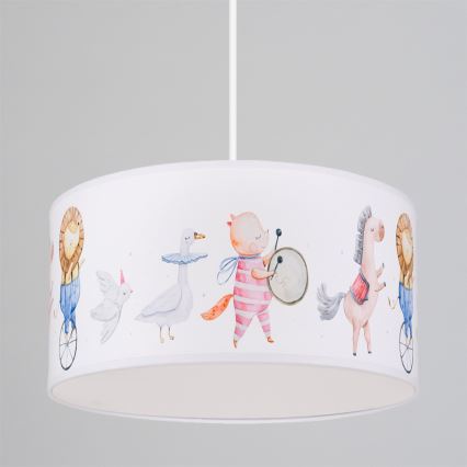 Brilagi - LED otroški lestenec na kablu BOBO 1xE27/60W/230V premer 35 cm bela/živalski motiv