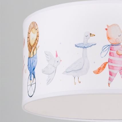Brilagi - LED otroški lestenec na kablu BOBO 1xE27/60W/230V premer 35 cm bela/živalski motiv