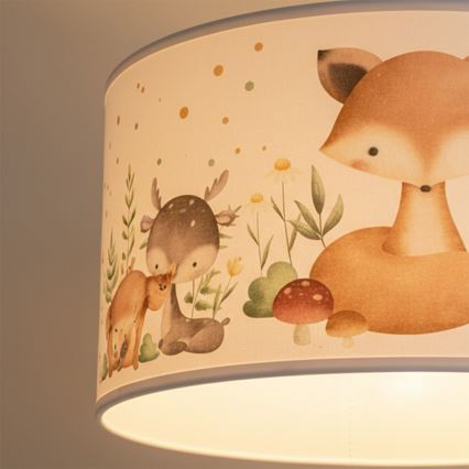 Brilagi - LED otroški lestenec na kablu BOBO 1xE27/60W/230V premer 35 cm bela/živalski motivi